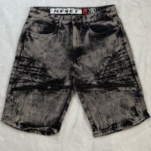 Reset Platinum Gray‎ Black Tied Eye Shorts Size 32